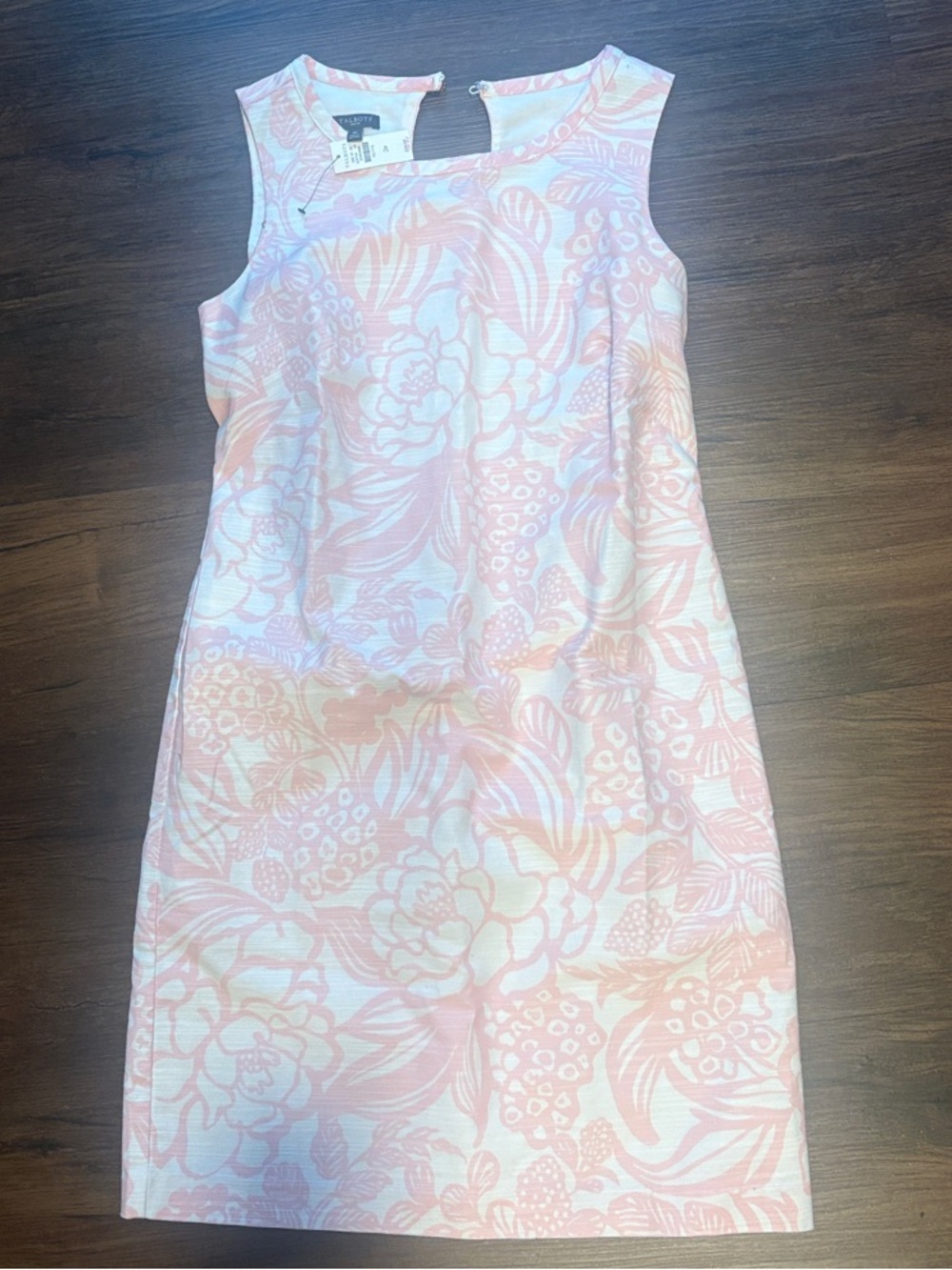 Talbots Pink and White Floral Sheath Dress